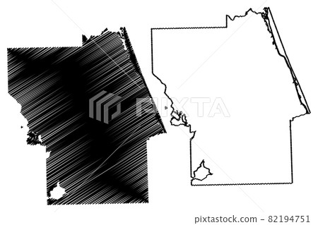 Flagler County, Florida (U.S. county, United States of America,USA, U.S., US) map vector illustration, scribble sketch Flagler map 82194751