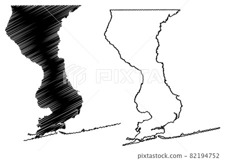 Escambia County, Florida (U.S. county, United States of America,USA, U.S., US) map vector illustration, scribble sketch Escambia map 82194752