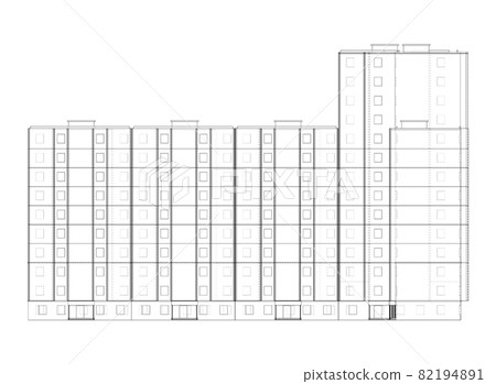 Vector multi-storey residential building 82194891