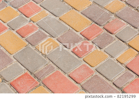 Sidewalk colored mosaic floor tile city road streets texture background Sidewalk colored mosaic floor tile city road streets texture background 82195299