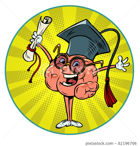 a college or university graduate with a diploma in uniform human brain character, smart wise a college or university graduate with a diploma in uniform human brain character, smart wise 82196706