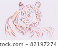 Colored pencil drawing tiger 82197274
