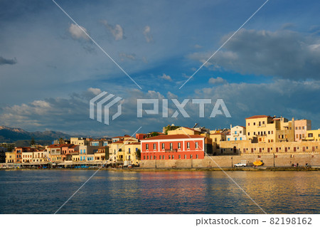 Picturesque old port of Chania, Crete island. Greece 82198162