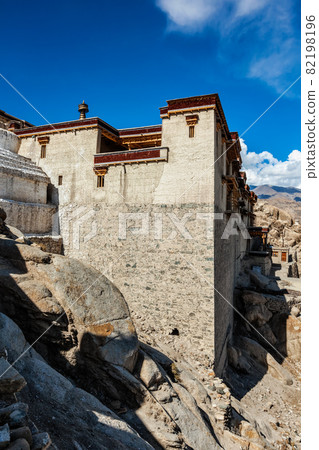 Shey palace and whitewashed chorten. Ladakh, India 82198196
