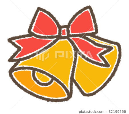 Illustration of a Christmas bell with a red ribbon - Stock Illustration ...