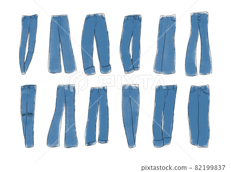 Blue jeans illustration set - Stock Illustration [82199837] - PIXTA