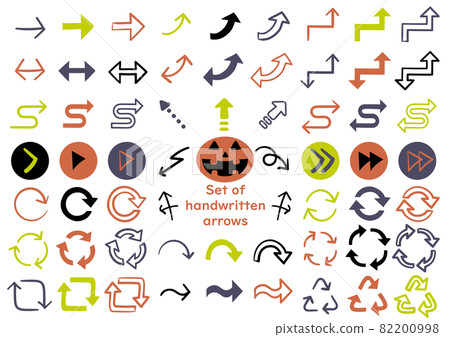 Arrow icon set Halloween color vector illustration material 82200998