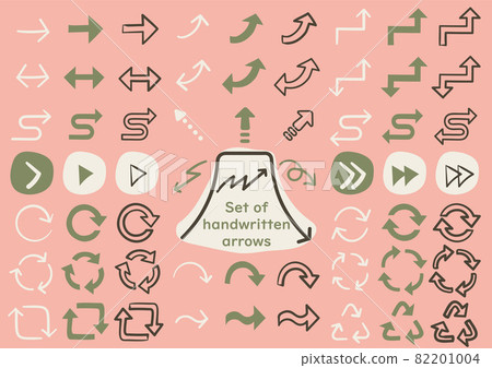 Arrow icon set color vector illustration material 82201004
