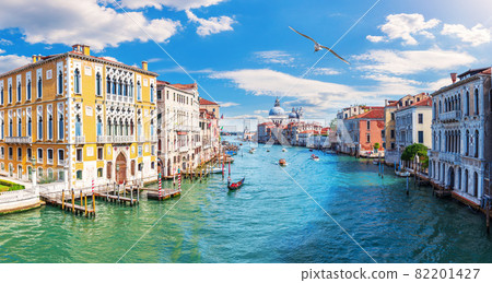 Grand Canal of Venice, view of the Lagoon near Santa Maria della Salute, Italy 82201427