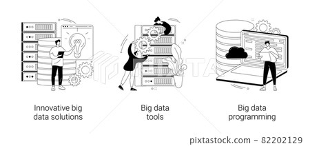 Big data business software abstract concept... - Stock Illustration ...
