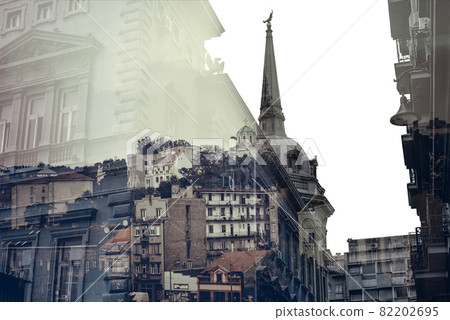 Belgrade, Serbia. Creative Double Exposure concept. 82202695