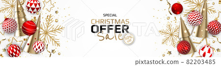 Merry Christmas sale banner template. Greeting card, banner, poster, header for website 82203485