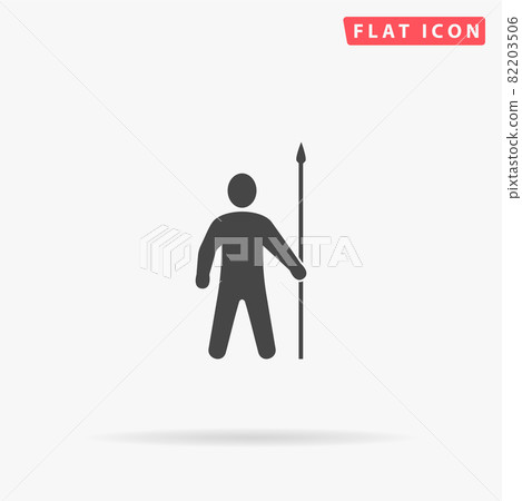 Spearman warrior flat vector icon. Hand drawn style design illustrations 82203506