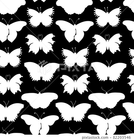 Butterfly white silhouette on white background...-插圖素材 [82203546] - PIXTA圖庫