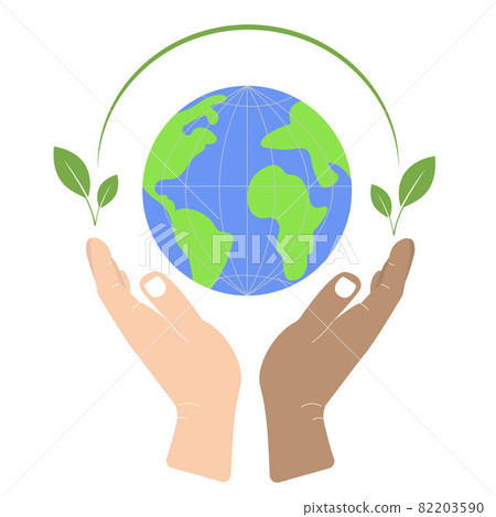 Save planet concept with hands holding globe 82203590