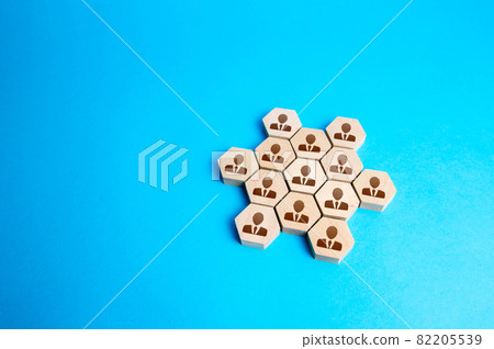 People are united. Social organizations, commercial structure. Team organization, joining forces. Business management. Discipline in hierarchy. Unity. Team building, teamwork cooperation. 82205539