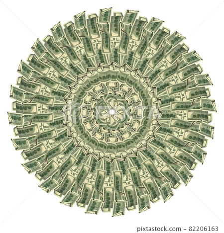 Mandala kaleidoscope of elements american dollar. 82206163