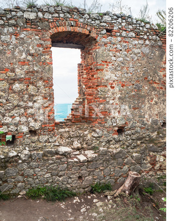 Devicky castle window into landscape of Nove Mlyny dam, South Moravia, Czechia Devicky castle window into landscape of Nove Mlyny dam, South Moravia, Czechia 82206206