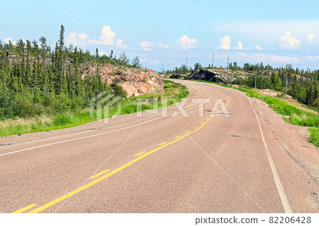 A wavy road commonly caused by permafrost 82206428