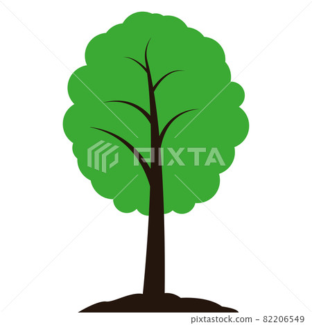 Tree with leaves. Template for logo design, badges, stickers and logos for your business. Plants, nature and ecology. Flat style. Vector 82206549