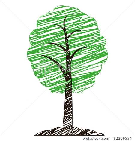 Tree with leaves. Template for logo design, badges, stickers and logos for your business. Plants, nature and ecology. Flat style. Vector 82206554