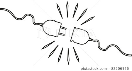 Vector unplugged sockets. Editable stroke. Minimalistic design of 404 bugs on a white background. Electrical theme web banner concept, power outage, loss of communication. Vector 82206556