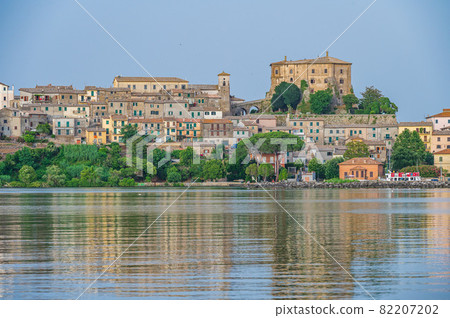 View of the village of Capodimonte on the Bolsena Lake View of the village of Capodimonte on the Bolsena Lake 82207202
