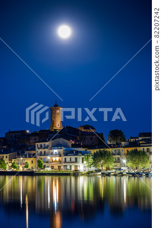 View of the village of Marta by night 82207242