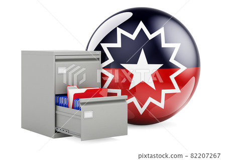 Folders in filing cabinet with Juneteenth flag, Emancipation flag, 3D rendering Folders in filing cabinet with Juneteenth flag, Emancipation flag, 3D rendering 82207267