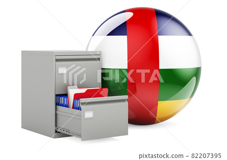 Database in Central African Republic, concept. Folders in filing cabinet with Central African flag, 3D rendering Database in Central African Republic, concept. Folders in filing cabinet with Central African flag, 3D rendering 82207395