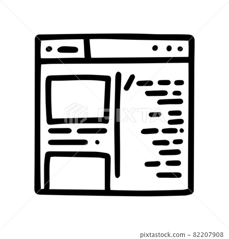 line vector doodle simple icon site code - Stock Illustration [82207908 ...