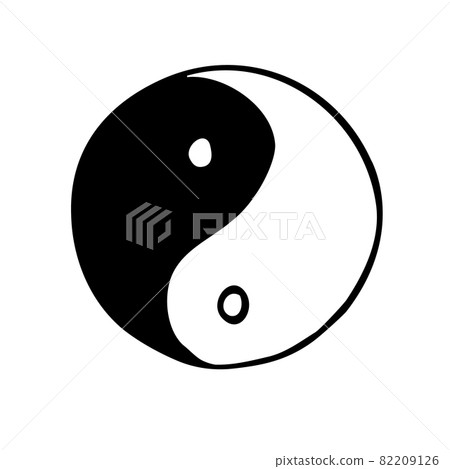 Vector hand drawn doodle sketch Yin Yang - Stock Illustration [82209126 ...