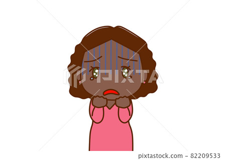 <上半身/前部> 變成深藍色並請求原諒的非洲女人 <上半身/前部> 變成深藍色並請求原諒的非洲女人 82209533