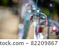 Many wind chimes hanging in the temple 82209867