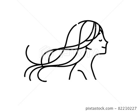 頭髮飄揚的女人-黑色 82210227