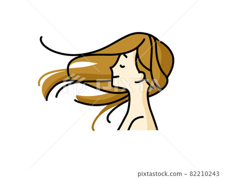 Woman with fluttering hair 82210243