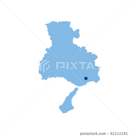 Map of Hyogo Prefecture Prefectural office location mark Illustration of map for each prefecture Map silhouette 82212281