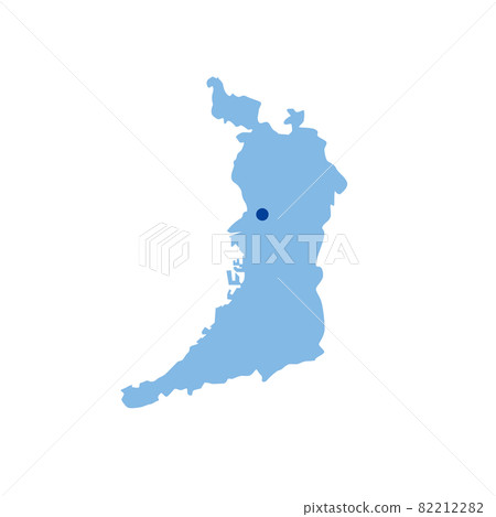 Map of Osaka Prefecture Prefectural office location mark Illustration of a map for each prefecture Map silhouette 82212282