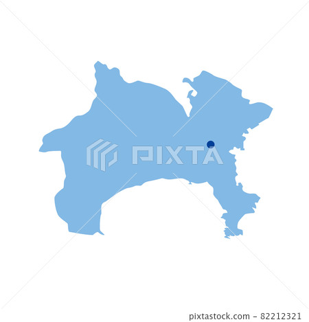 Map of Kanagawa Prefecture Prefectural office... - Stock Illustration ...