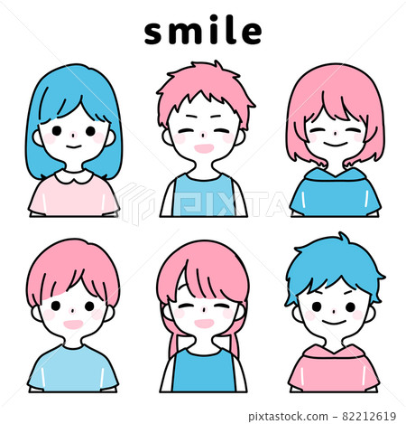 人物插圖 set_child_smile_pastel 顏色 人物插圖 set_child_smile_pastel 顏色 82212619