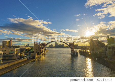 夜景味川水門 味川大阪風光[9月中旬] 82214808