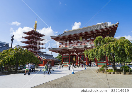 【東京】淺草寺寶藏門和五層寶塔 82214919