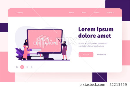 Tiny Arabian woman learning via computer Tiny Arabian woman learning via computer 82215539