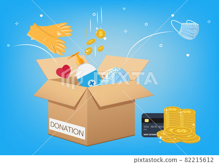 Plague donation box. Donating gear to prevent... - Stock Illustration ...