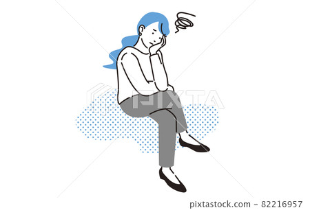 A woman who thinks about a person 82216957