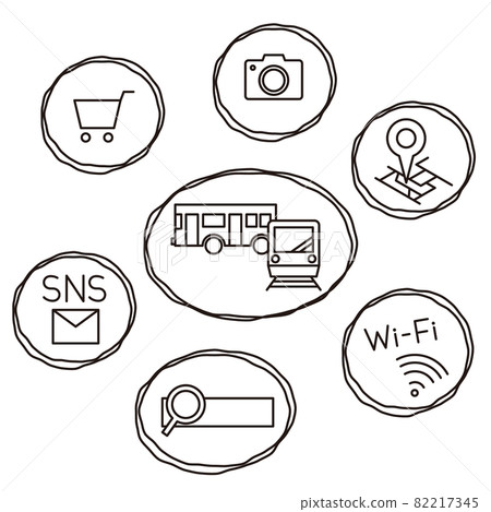 為智能手機應用程序設置的簡單圖標 82217345