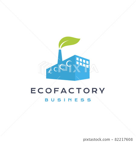 eco Factory logo design. Modern industrial logo design eco Factory logo design. Modern industrial logo design 82217608