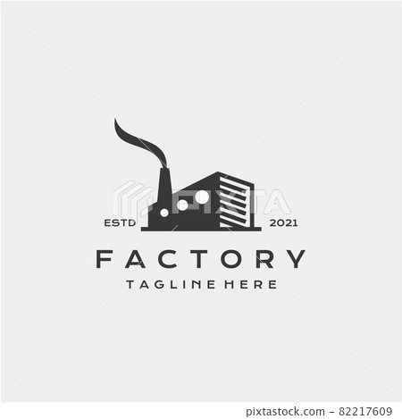Factory building logo design. Modern industrial logo design Factory building logo design. Modern industrial logo design 82217609