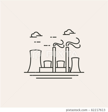 Line art Factory building logo design. Modern industrial logo design Line art Factory building logo design. Modern industrial logo design 82217613