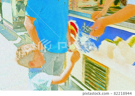 Boy handed ice cream 82218944